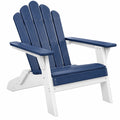 Adirondack Gartenstuhl 86 x 78 x 98 cm aus lackiertem Holz Blau Weiß mit breiten Armlehnen