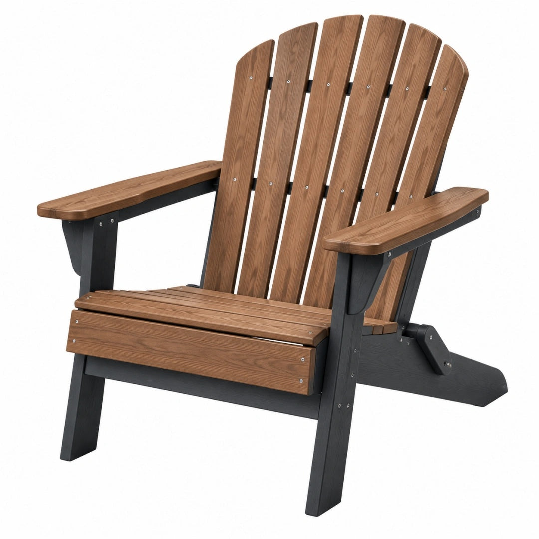Adirondack Gartenstuhl 86 x 78 x 100 cm Holz Braun Schwarz klappbar