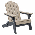 Adirondack-Gartenstuhl 80 x 76 x 98 cm aus Kunststoff Beige Anthrazit mit hoher Rückenlehne