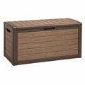 Aufbewahrungsbox 120 x 55 x 60 cm Kunststoff Braun für Außenbereich mit Klappdeckel
