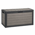 Aufbewahrungsbox 119 x 52 x 60 cm Kunststoff Grau Anthrazit für Garten wetterbeständig
