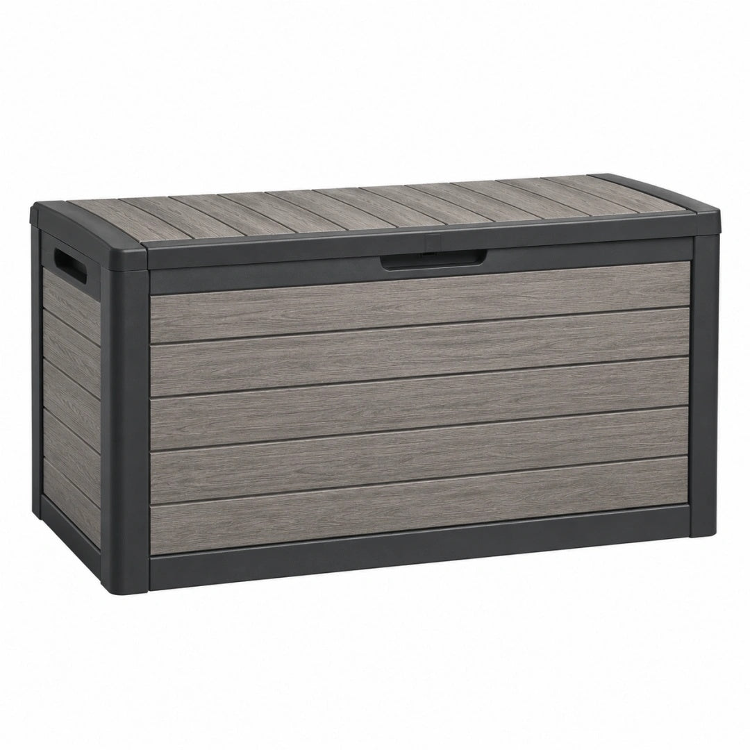Aufbewahrungsbox 119 x 52 x 60 cm Kunststoff Grau Anthrazit für Garten wetterbeständig
