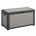 Aufbewahrungsbox 120 x 60 x 63 cm Kunststoff Grau Anthrazit für Garten wetterbeständiges Design