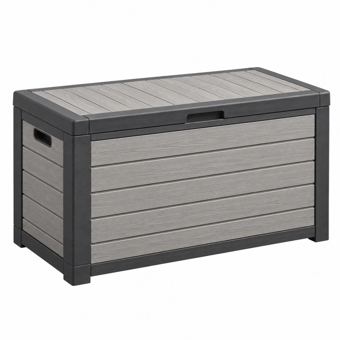 Aufbewahrungsbox 120 x 60 x 63 cm Kunststoff Grau Anthrazit für Garten wetterbeständiges Design