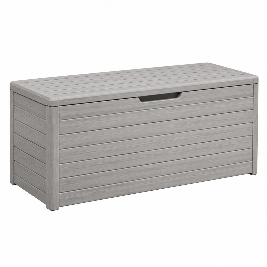 Garten-Aufbewahrungsbox 120 x 61 x 63 cm Kunststoff Grau mit Klappdeckel