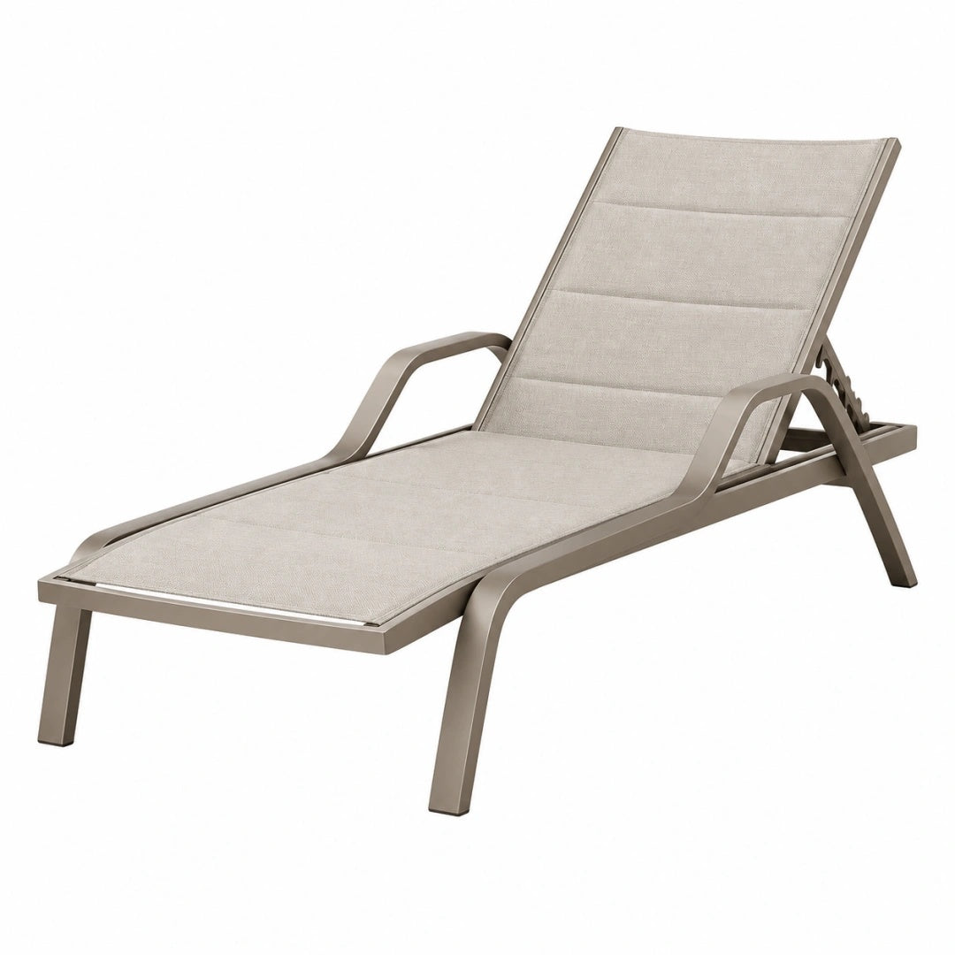 Gartenliege 190 x 65 x 95 cm Metall Textilgewebe Beige verstellbar