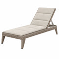 Sonnenliege 200 x 70 x 35 cm Geflecht Beige mit verstellbarer Rückenlehne für Außenbereich