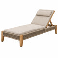 Gartenliege 200 x 75 cm aus Holz in Naturbeige mit verstellbarer Rückenlehne